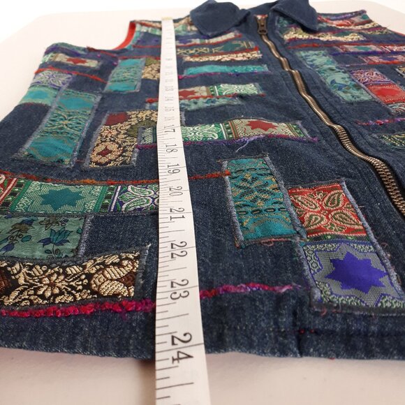 Coldwater Creek Vintage Patchwork Denim Vest - Picture 11 of 14